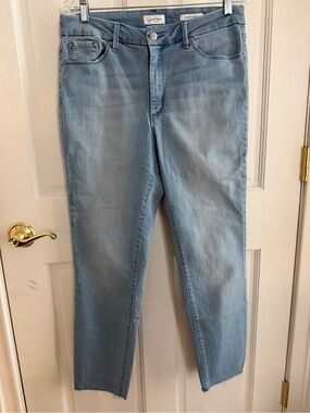 Womens JESSICA SIMPSON Uptown Highrise Cropped Light Blue Jeans Size 31 EUC!
